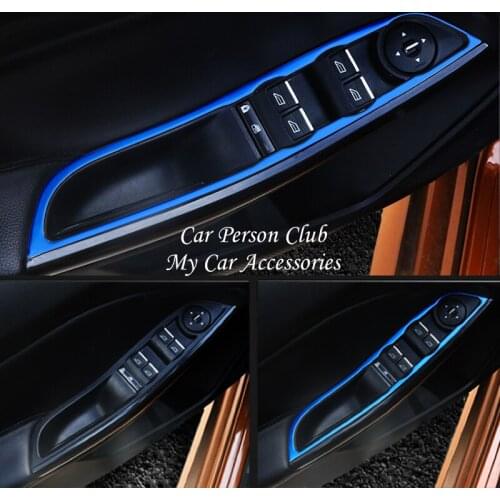 For Ford Focus 3 2012-2016 Door Window Armrest Cover Glass Lift Switch Button Panel Molding Trim Car Stainless Inner Accessories