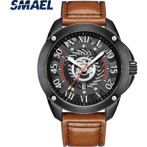 Quartz Watch Luxury Brand Wistwatches Leather Auto Date Clock Luminous HandsWatch For Men 9161 Fashion Watches Gentelment Timer