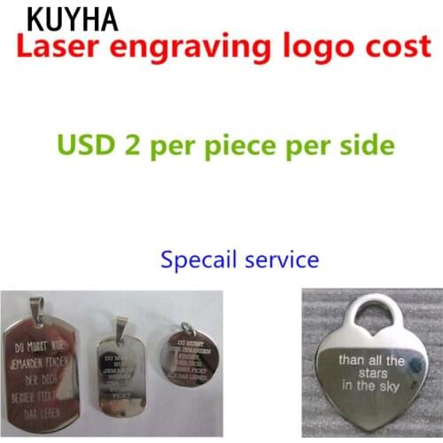 Laser Engraving Logo&Words Jewelry Ring/Bracelet/Necklace/Bangle/Anklet/Cufflink/Key Chain/Pendant Cost $2.00 Per Piece