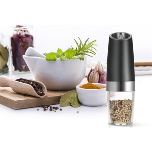 Pepper Mill Automatic Electric Gravity Pepper Grinder LED Lights Salt Mill Muller Kitchen Seasoning Grinding Tools
