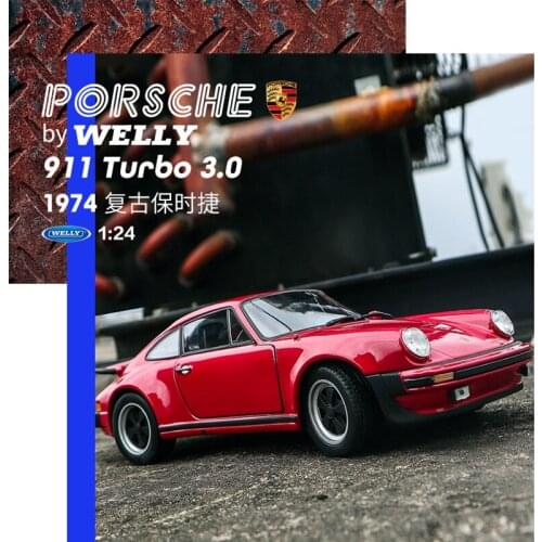 Welly 1:24 Porsche 911 Turbo 3.0 car alloy car model simulation car decoration collection gift toy Die casting model boy toy