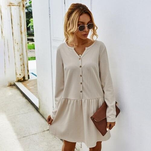 New Women Autumn Dress 20201new European and American Simple Casual Dress 2021 Bis Girls Wemon Clothes,#1006