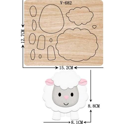 New sheep Wooden Dies Cutting Dies Scrapbooking /Multiple Sizes / V-682 Compatible with most die cutting machines