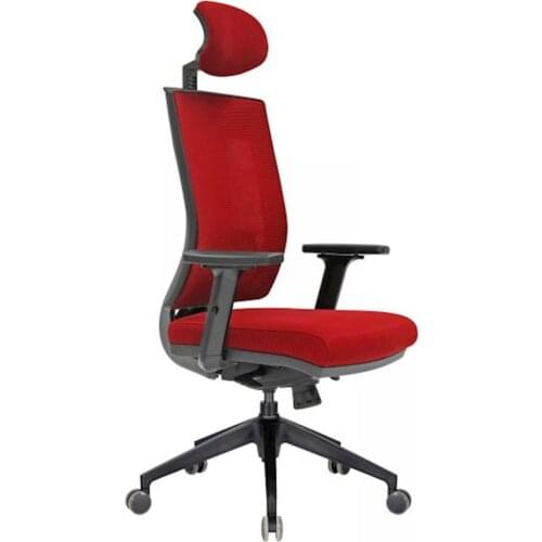 Space Office Viyano Meshed Manager Chair-Burgundy-plastic foot