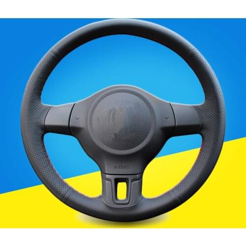 Car Braid On The Steering Wheel Cover for Volkswagen VW Golf 6 Mk6 VW Polo MK5 2010-2013Q without Original Leather Wheel Covers