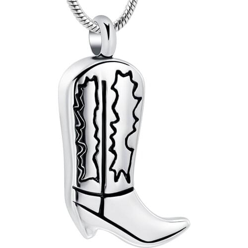 IJD10538 Stainless Steel Boot Cremation Necklace For Men Keepsake Memorial Urn jewelry Pendant Hold Ashes Of Loved One