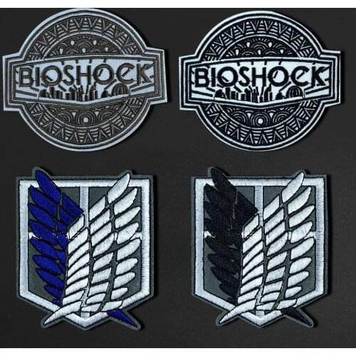 Wings of Freedom Morale Patches Military Armband Badges BioShock game Patches Iron On 3D Embroidery DIY Clothes Stickers