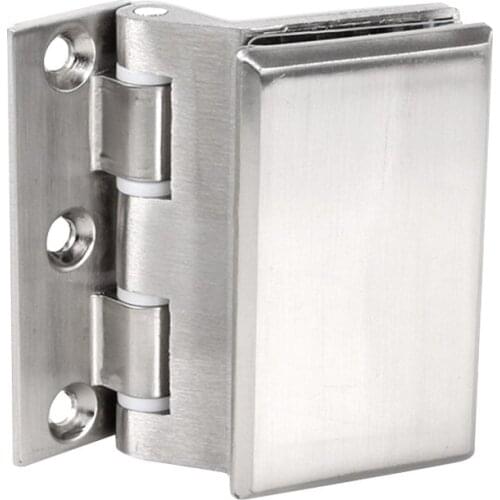 2pcs Glass Door Hinge Cupboard Showcase Cabinet Clamp Glass Shower Doors Hinge Replacement Parts Wall-to-Glass Sliding Two piece