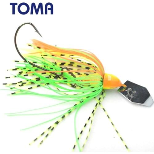 TOMA 2PCS Spinner Buzzi Bait Metal Fishing Lure Spoon Fresh Water Shallow Water Bass Minnow Spinnerbait Lures 10g 14g Pesca Isca