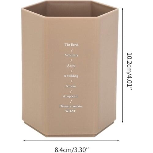 K92C Simple Stylish Desktop Pen Holder Six-sided Design Large Capacity Students Stationery Storage Holder Large Capacity