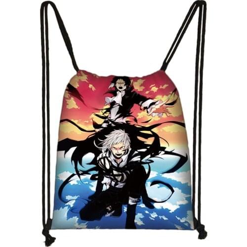Anime Bungou Stray Dogs Drawstring Bag Boys Girls Fashion Storage Bags Teenager Shopping School Backpack Travel Bags