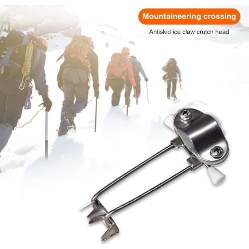 Ice Walking Claw Crampon Sticks Ice Snow Anti Slip Winter Hiking Grip Crutches Trekking Pole Accessories 10.8x3.7x6.3cm