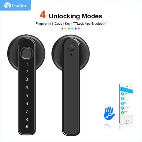 Apply to family Hotel office Condominium Wooden door Zinc alloy fingerprint lock Work with Key + fingerprint + Password unlock