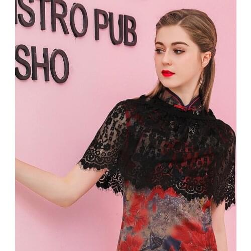 Black Cape For Prom Evening Dress Appliqued Lace Bolero Women Shrug Bridal Bolero Cape Short Shawls And Wraps Capa De Novia