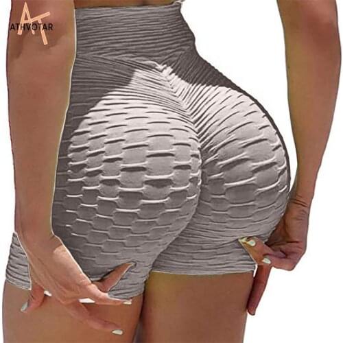 ATHVOTAR Women Fitness Shorts High Waisted Summer Anti Cellulite Sports Shorts Workout Push Up Gym Shorts Femme