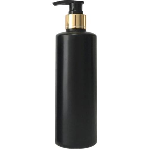 20pcs 300ml Empty Black Lotion Gold collar Pump Bottles,Amber Plastic Shampoo Container With Dispenser ,Liquid Soap PE Bottle