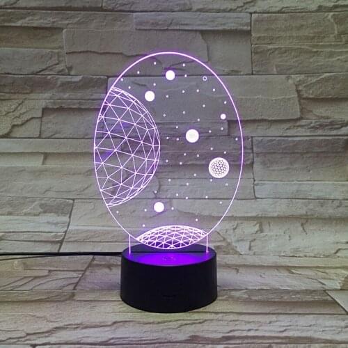 3D Lamp Galactic Solar System Realistic Gift for Child Atmosphere 7 Color with Remote for Room Decoration Led Night Light Lamp