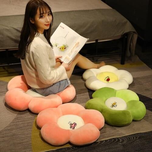 50/60cm Fresh Colorful Sun Flower Plush Pillow Toy Soft Cartoon Plant Stuffed Doll Chair Cushion Sofa Kids Lovers Birthday Gift