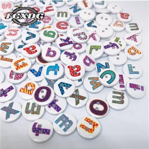 50pcs Letter Pattern Sewing Accessories Buttons Upholstery Furniture Buttons Wooden Sewing Buttons Gift Card Decor DIY Supplies