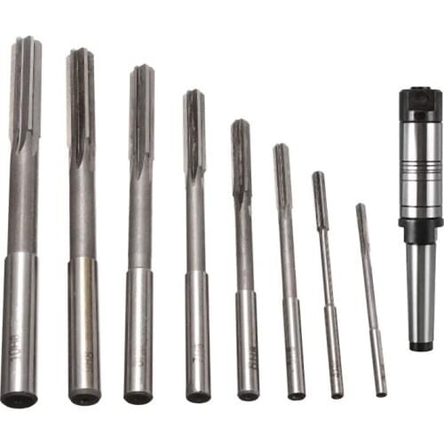 8Pcs HSS H7 Machine Reamer Straight Shank Chucking Reamers Set & 1pc 22mm Milling Arbor Gear Milling Cutter
