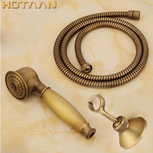 Antique Brass Hand shower sets solid brass hand shower +1.5M shower hose pipe