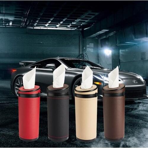 Car Tissue Cup Safety Hammer Multi-functional Leather Pull Paper Storage Box Tissue Box Car Broken Window Tissue Tube Interior