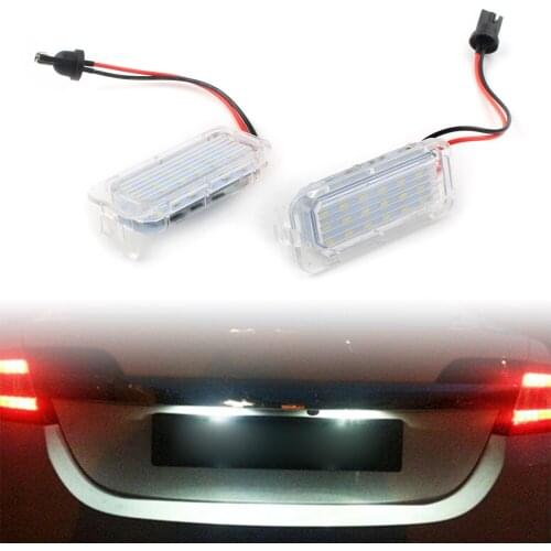 Car SMD 18 LED License Plate Light For Jaguar XF 2007-2018 & For Ford Focus Fiesta C-Max Kuga Mondeo Ranger S-MAX C-MAX