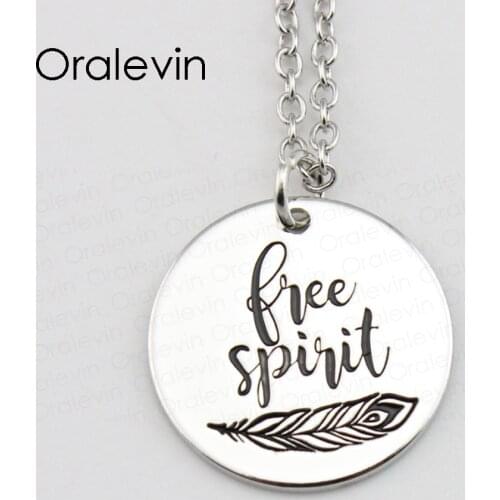FREE SPIRIT Pendant Charms Necklace Gift Jewelry 10Pcs/Lot #LN521
