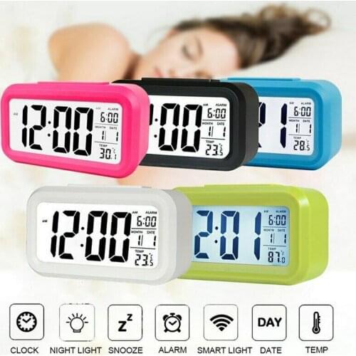 Alarm Clock Large Display With Calendar For Home Office Travel Table Clock Snooze Electronic Kids LED Desktop Digital Clocks