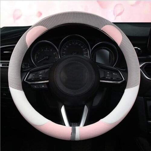 Winter plush Steering Wheel Cover for Women 38 CM Car Styling Universal Steering Wheel Cover for Girls Cute Car Accessories