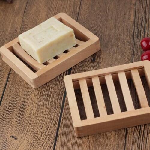 Home Bathroom bath shower wooden soap dish tray holder storage soap rack plate boxes container LX8705
