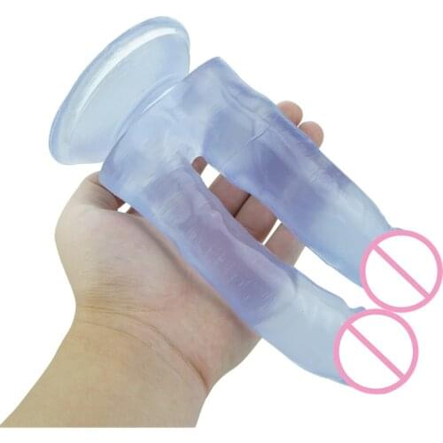 Sex Toys For Women Men Two Sided Dildo Anal Plug Crystal Two Way Dildos Lesbian Double Gode Huge Penis Intimate Goods Sex Shop