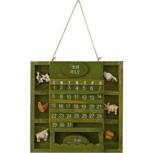 Practical Wooden Block Hanging Calendar 8.07x8.07in Wooden Hanging Calendar Creative Simple Home Calendar Ornaments