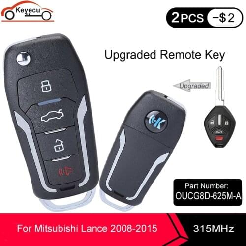 KEYECU Upgraded Flip Remote Car Key fob 315MHz for Mitsubishi Lancer 2008 2009 2010 2011 2012 2013 2014 2015 FCC: OUCG8D-625M-A