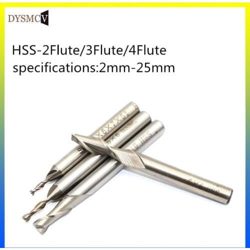 Multiple 2 flute 3 flute 4 flute HSS end mill CNC drill cutter 2 mm-25mm