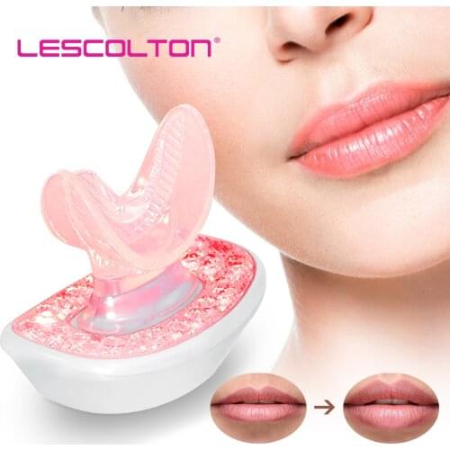 Lescolton Lip Plumper Enhancer Fuller Lips Rechargeable Led RED Light Therapy Silicone Lip Plumper Device Lip Care Tools Women
