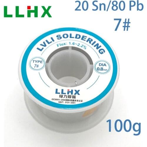LLHX Solder Wire 100g 7# 20% Tin For Soldering 0.6/0.8/1.0/1.2/1.5/2.0/2.3mm Welding Wire Flux-core Solder Rosin Core Soldering