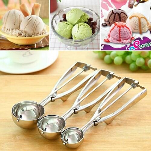 4/5/6cm Ice Cream Scoop Kitchen Tools Ice Cream Ball Maker Stainless Steel Cookie Dough Mash Muffin Non-Stick Spoon