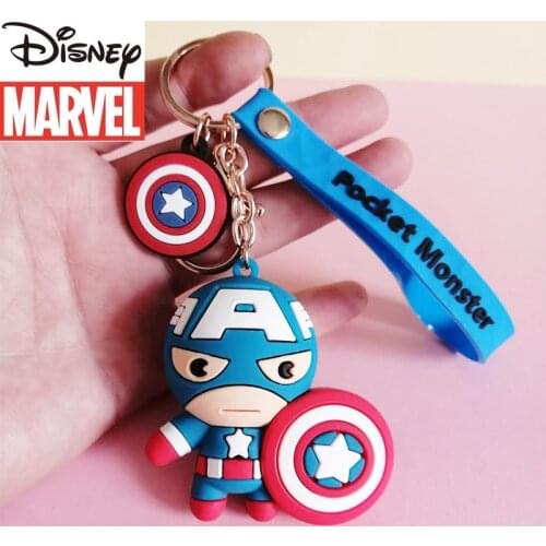 Marvel Avengers Cute Keychain Cartoon Iron Man Thor Hulk Captain America Car Keychain Kids Bag Pendant Keyring Friends Gift
