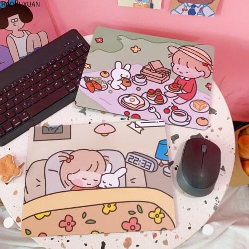 Cartoon Girl Mouse Pad Cute Anti- student Keyboard Protection Pads Office Desktop Non-slip Waterproof