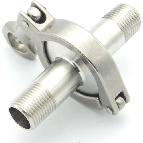 304 Stainless Steel Sanitary Pipe Fitting Set 1-1/4" BSP Male Thread Ferrule + 1.5" Tri Clamp + Silicon Gasket For Home Brew