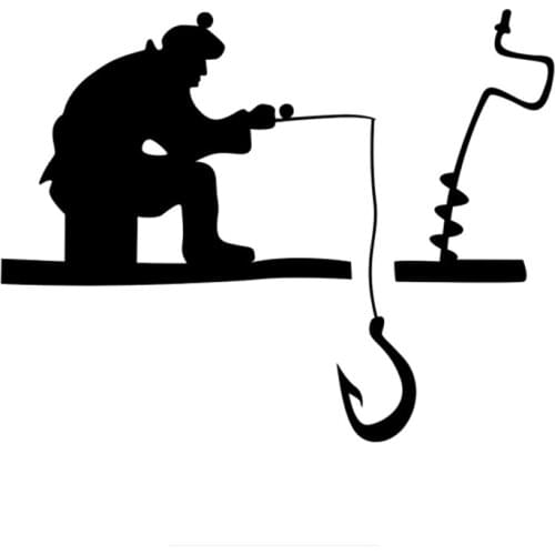 Funny Winter Fishing Car Sticker Automobiles Motorcycles Exterior Accessories KK Vinyl Decals for Honda Lada Bmw Audi 16cm*13cm