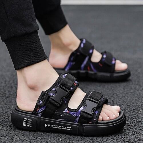 2019 New Summer Trend Slippers Mens Outdoor Beach Wild Casual Sandals Youth Dual-use Sandals Wear