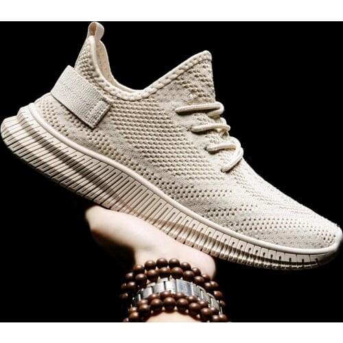 2021 spring and summer new breathable mens shoes flying woven casual shoes mesh sports shoes fashion mens running shoes