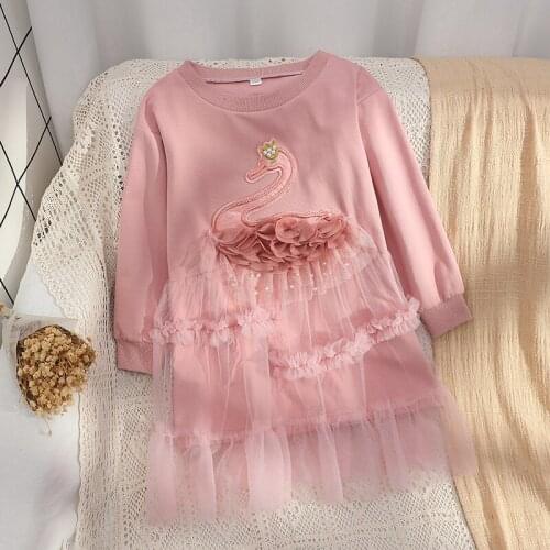 Cute Girls Princess Dresses Spring & Autumn Baby Girl Long Sleeve Dress for Kids Tulle Party Vestidos for 6 8 10 12 14 Years