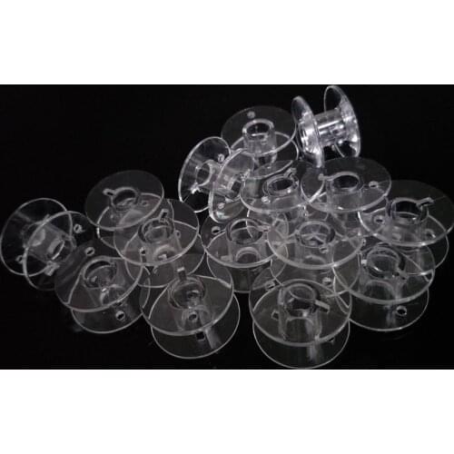 15Pc SA156 Transparent Plastic Empty Bobbins Sewing Bobbins Spool For Brother Sewing Machine AA7247-3