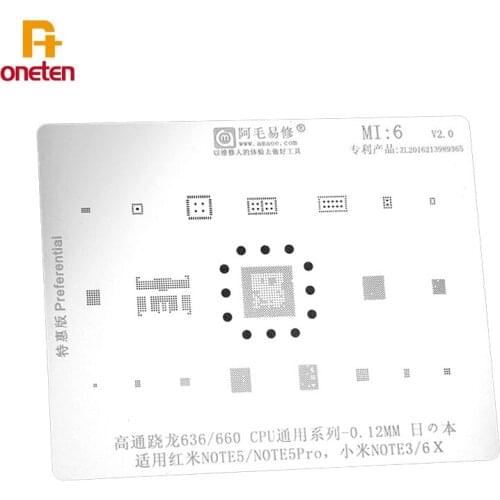 Amaoe BGA Reballing Stencil MI6 For Qualcomm Snapdragon 636 660 CPU Redmi Note 5 5Pro Xiaomi Note 3 6X Phone Repair Tools