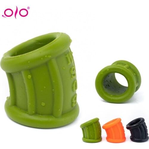 OLO Liquid Soft Silicone Stretchable Ball Stretcher Scrotum Bondage BDSM Penis Ring Male Ejaculation Delay Rings Sex Toys