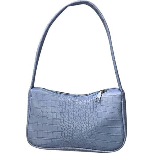 Crocodile Pattern Women Underarm Bag Vintage Design PU Leather Ladies Small Shoulder Bags Female Tote Purse Handbags