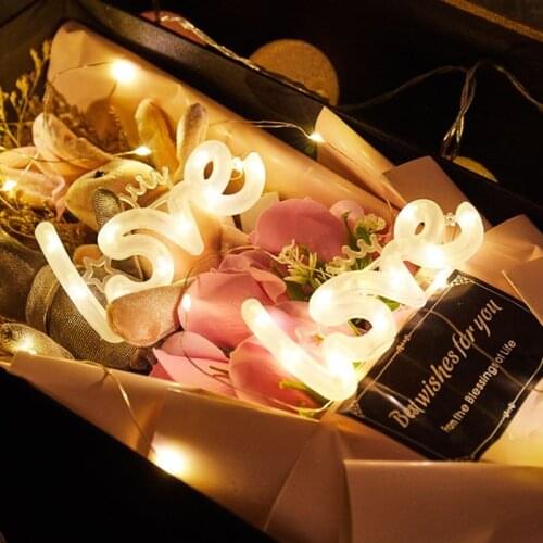 LED Neon Lights Love Shape Night Light Birthday Cake Decoration Wedding Bouquet Holiday Party Christmas Gift Packaging Neon Lamp